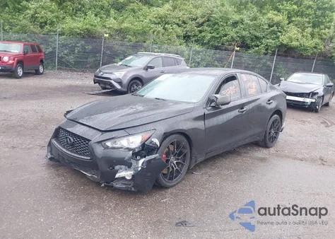 2021 Infiniti Q50 Red Sport 400 Awd из США, поврежденный, VIN JN1FV7DR8MM880511